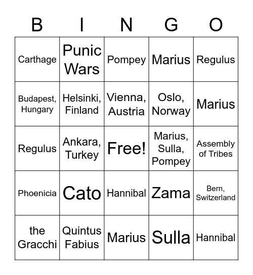 FMR Unit 3 review Bingo Card