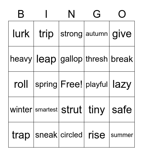 Wit & Wisdom Module 2---Kindergarten Bingo Card