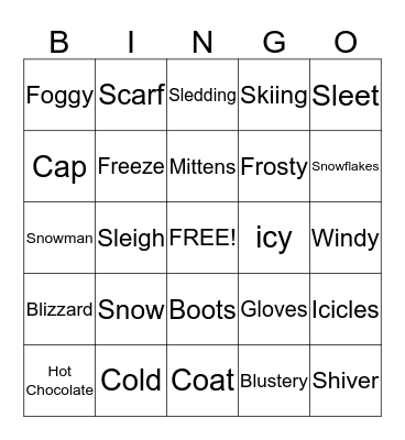 Winter Bingo Card