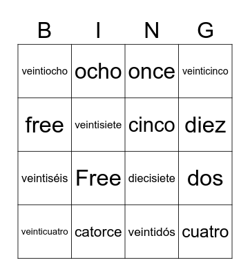 Números 0-30 Bingo Card