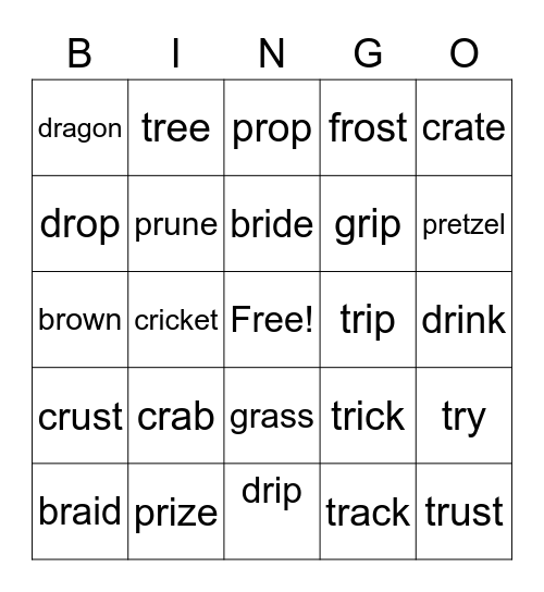 R blend Bingo Card