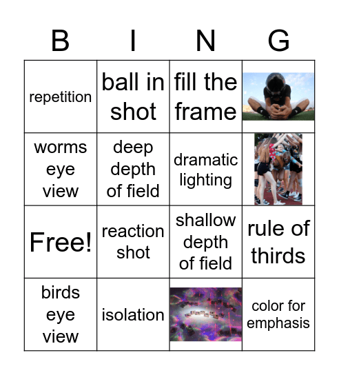Rules of Composition Bingo Card