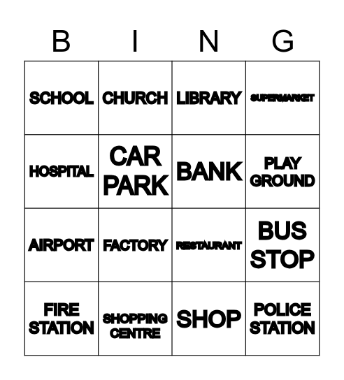 TOWN Bingo Card