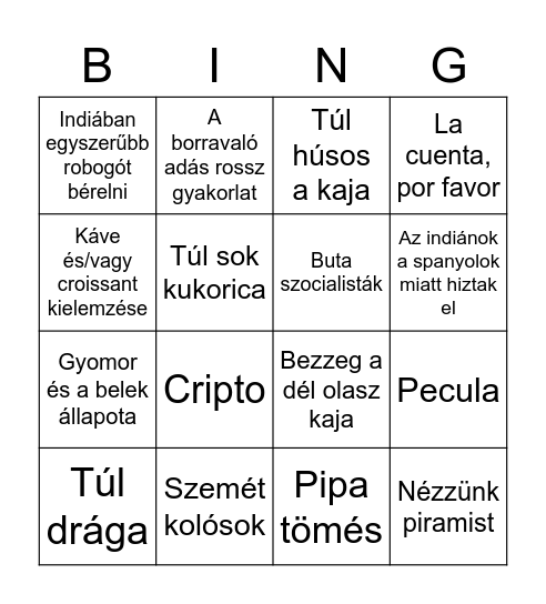 Corsano BINGO Mexico Edition 2022 Bingo Card