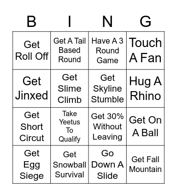 Fall guys bingo Card