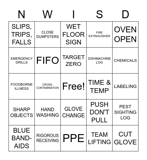 February 2022 Safety Bingo! Bingo Card