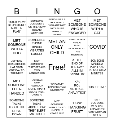 Summit 2022 Bingo Card