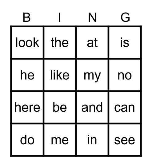 Mrs. Fazzoni's Snap Word Bingo Card