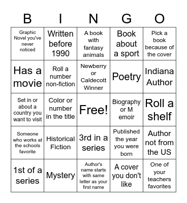Library Bingo Card