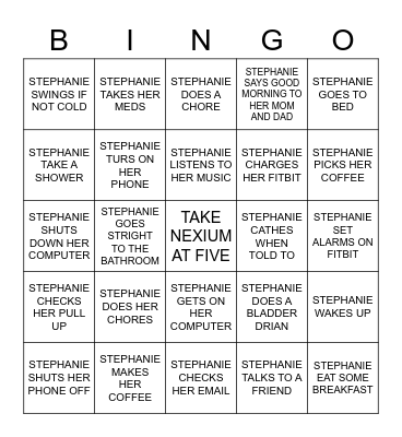 DAILY TASKS Bingo Card