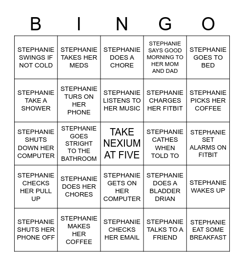 DAILY TASKS Bingo Card