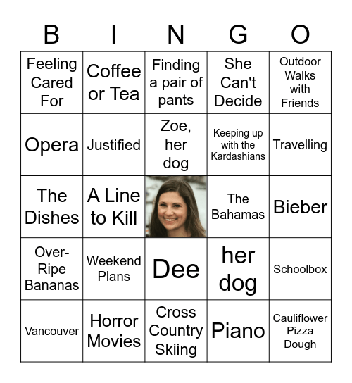 Celebrate Amelia Bingo Card
