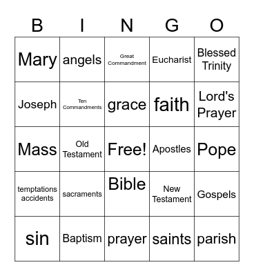Faith Bingo Card