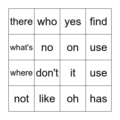 Sight Words Phonics 1 Bingo Card
