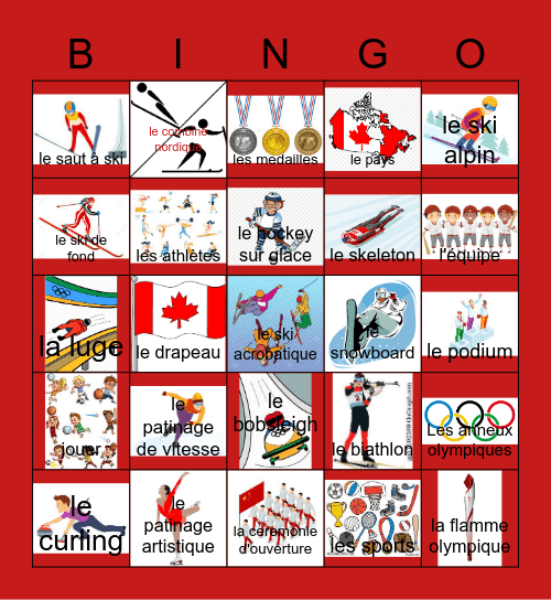 Les jeux olympiques Bingo Card