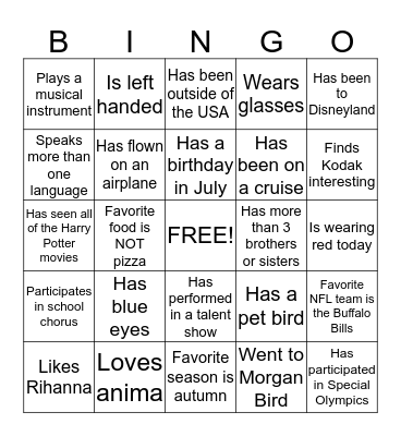 Summer Bingo 2015 Bingo Card