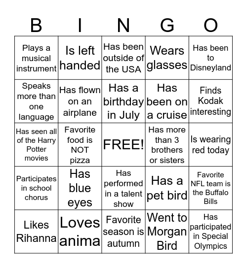 Summer Bingo 2015 Bingo Card