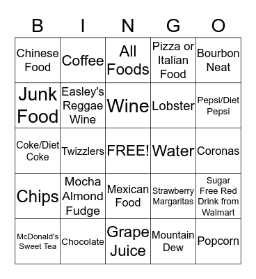 Bio Bingo-Foods Bingo Card