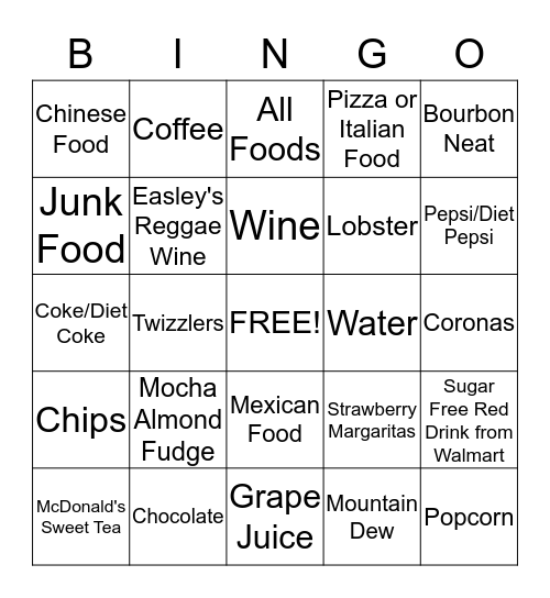 Bio Bingo-Foods Bingo Card