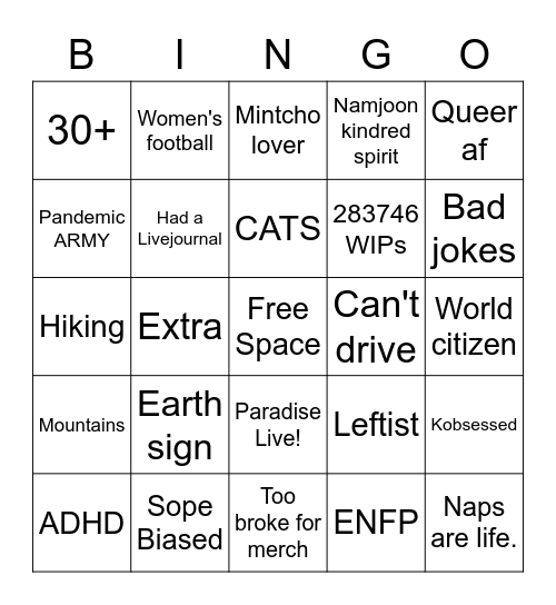 comradeshooky Bingo Card