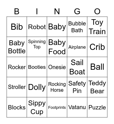 Baby Bingo Card