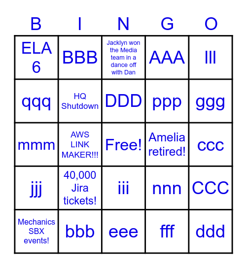 Dynamic Bingo Card