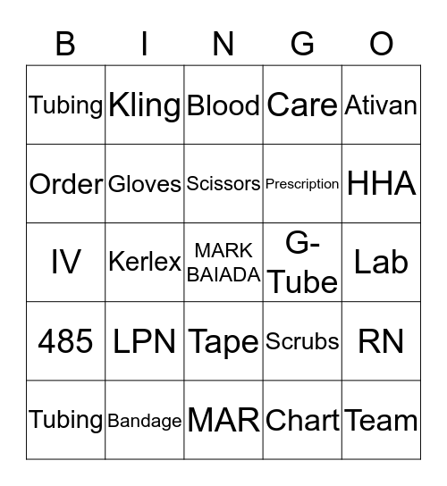 BAYADA BINGO! Bingo Card