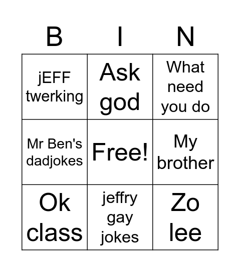 Daily bingo Card