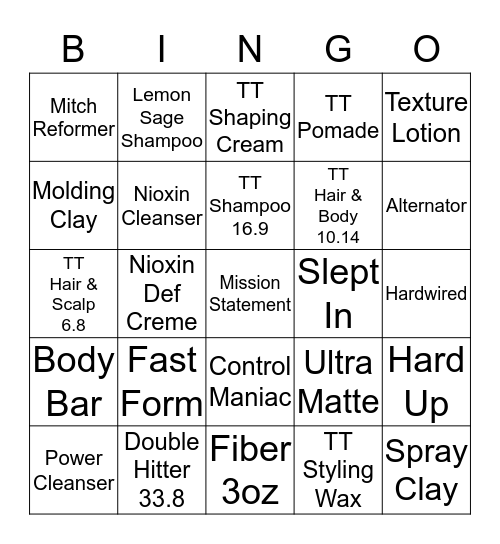 SC 608 Retail  Bingo Card