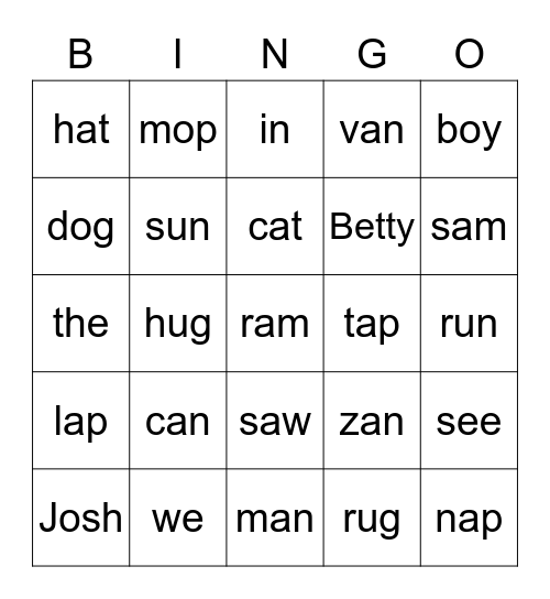 HF and CVC Bingo Card
