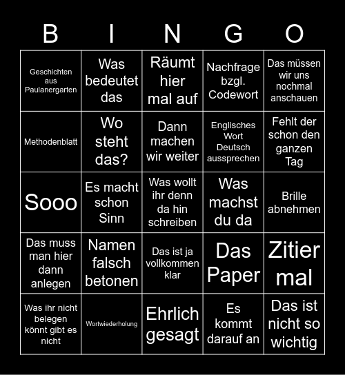 Aussagenbingo Q2c Bingo Card