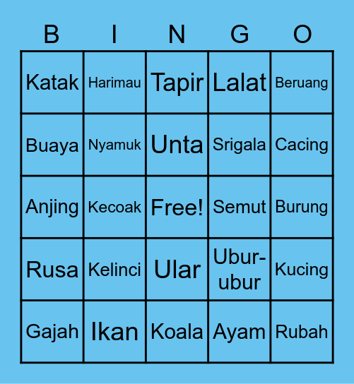 Bingo Freeize Bingo Card