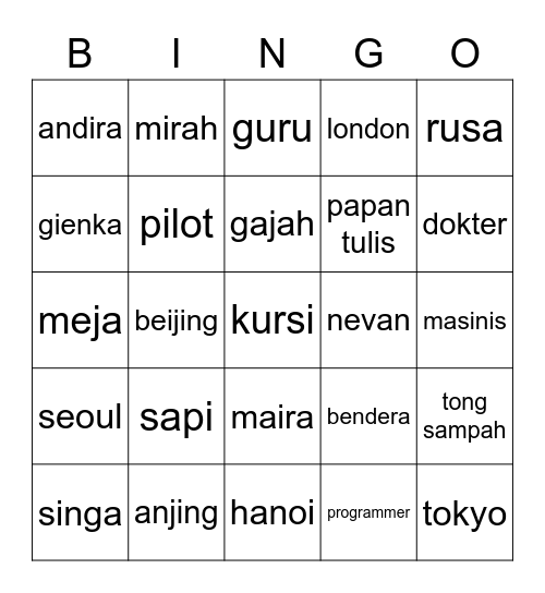 KAIANDIRA Bingo Card