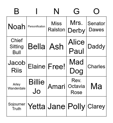 English 9A Exam Review Bingo Card