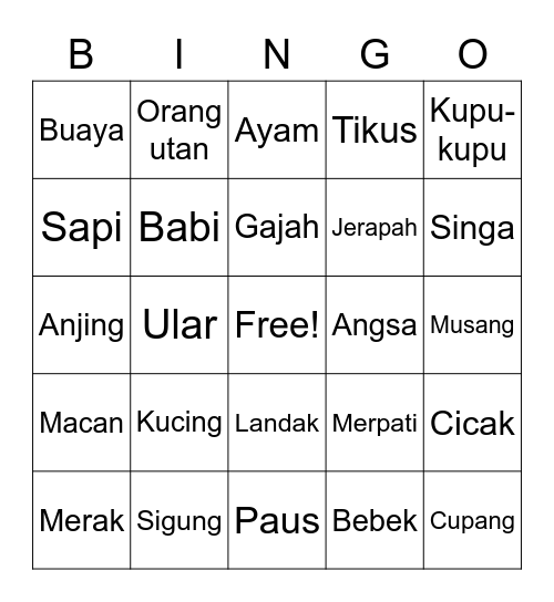 Bingo Freeze Bingo Card