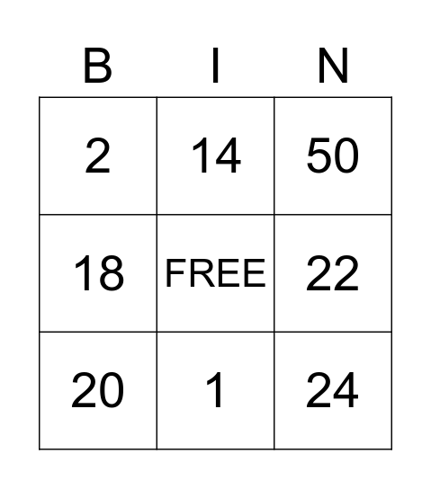 Double Bingo! Bingo Card