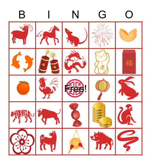 Lunar New Year Bingo Card