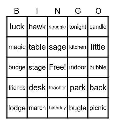 Cycle 19 - Review Bingo Card