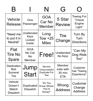 AAA Cincinnati Bingo Card