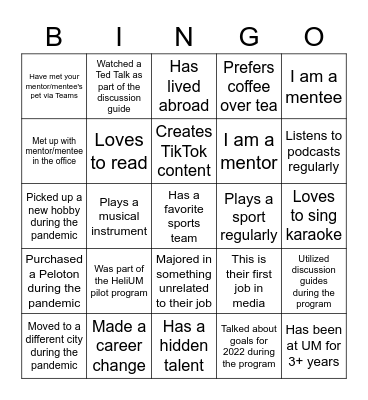 HeliUM End of Program Celebration! Bingo Card