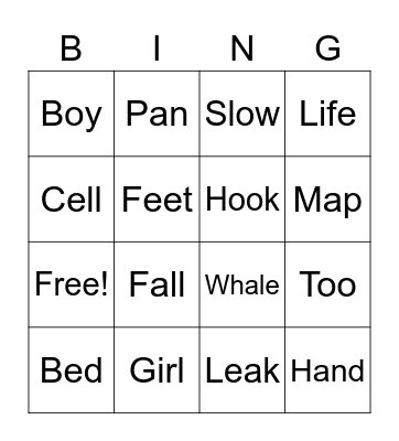 Rhym Bingo Card
