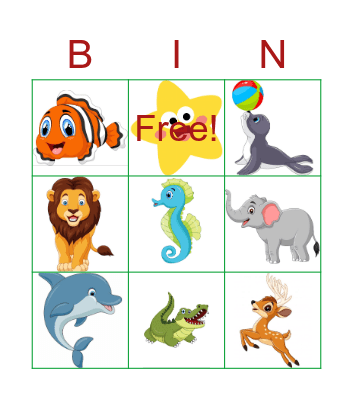 Animal world Bingo Card