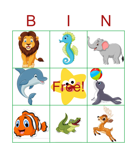 Animal world Bingo Card