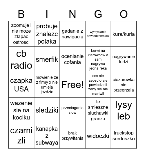 zaborek Bingo Card