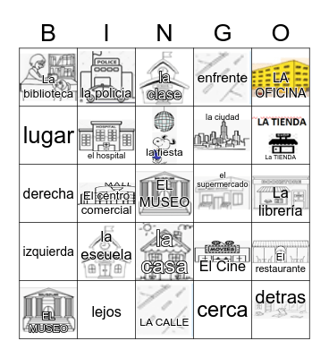 UNIT 2: En La Ciudad Bingo Card