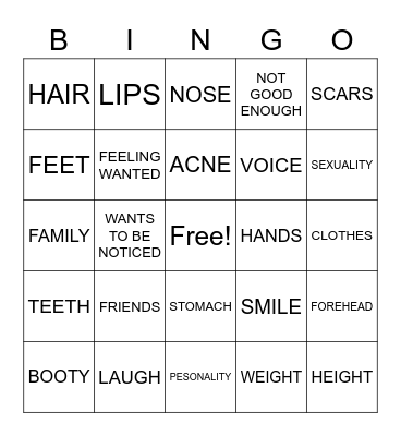 INSECURITIES Bingo Card