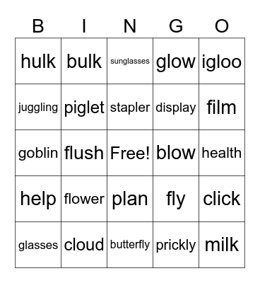 L blends Bingo Card