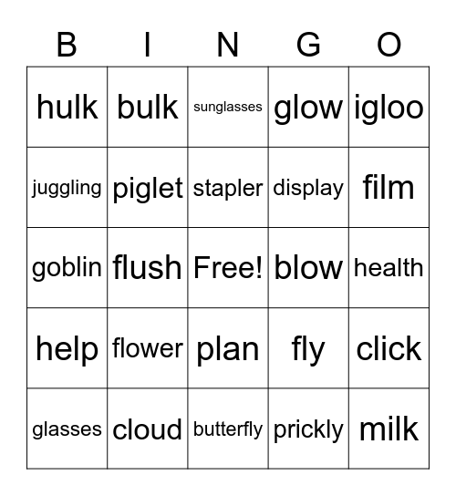 L blends Bingo Card