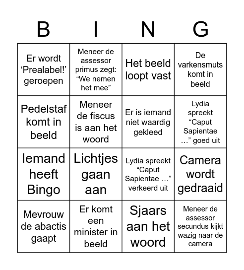 HV Bingo 20-01 Bingo Card