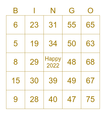 Wellington & Huntington BINGO Card